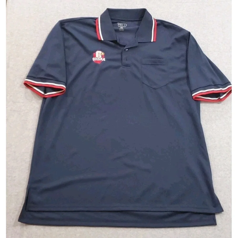 Smitty Performance Mesh Polo Shirt Navy Blue, Size 2XL, Moisture Wicking OHSAA - Picture 1 of 7